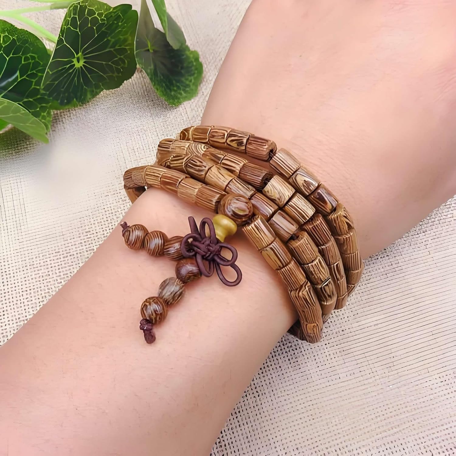 Zen Dear Unisex Natural Wenge Wood Mala Prayer Beads Necklace Bracelet Beads Meditation Buddhist Japa Rosary Mala Bead Yoga - Image 3