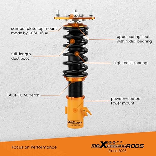 Miniatura 3 de maXpeedingrods Coilovers Altura ajustable para Subaru Impreza WRX 2000-2007 STI 2000-2004 para Saab 9-2X 2005-2007 GGA GGE, amortiguador de resorte