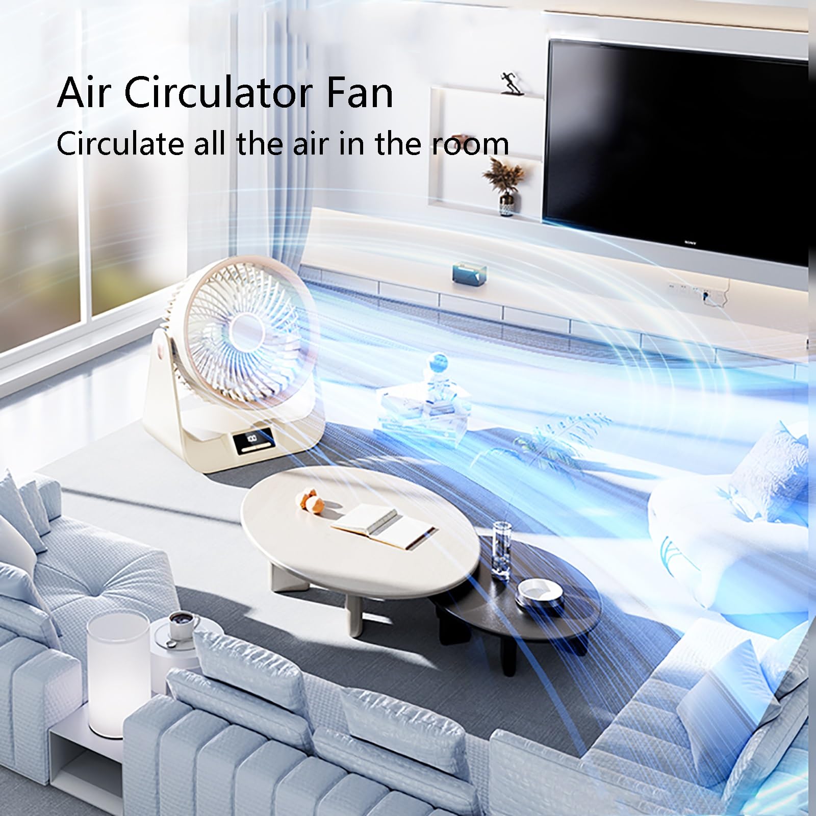 Ventilateur de bureau portable, Ventilateur de bureau oscillant en plastique