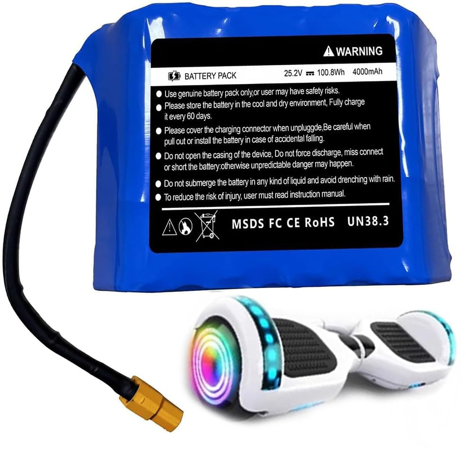 Batteria agli per Bici elettrica 25,2 V 4400mAh con caricabatteria Protezione BMS Integrata Ideale 25,2 V 4Ah per Motori Bici elettriche 25,2 V 4400mAh 200W 350W 500W