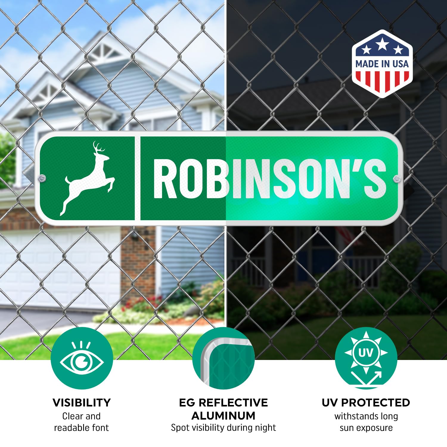 Customize Your Own Green Street Sign with Deer Symbol by SmartSign | 6" x 24" 3M EG Reflective Aluminum