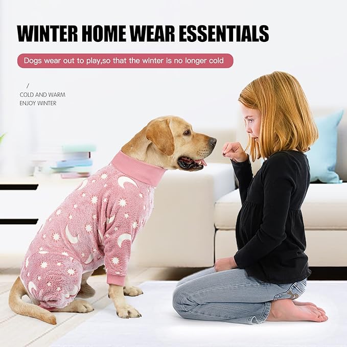 Pijama de Polar para Perro Grande, Ropa de Invierno con 4 Patas, Rosa, XXL miniatura 5