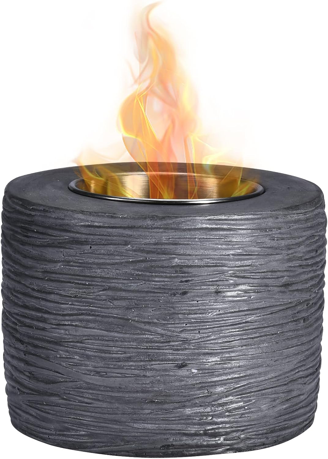 ROUNDFIRE Textured Concrete Tabletop Fire Pit Fire Bowl