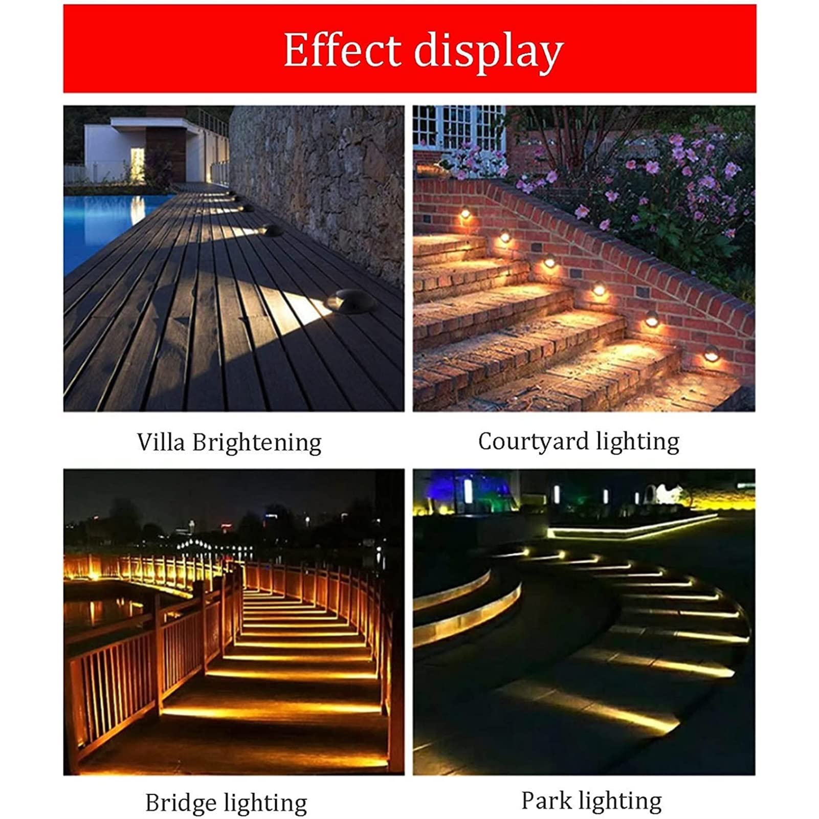 LED Foco Empotrable Al Aire Libre - Luces Led Suelo Terraza Exterior, Luces De Suelo Empotradas LED A Prueba De Agua IP67, 1 Transmisión De Luz Lateral Luces Enterradas Para Exteriores(Warm White,3W A