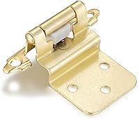 Vista 11 de 4 Pack (2 Pares) Bisagras de cierre automático de latón antiguo para puerta de gabinete de cocina, 1/2" de superposición (variable) Bisagras