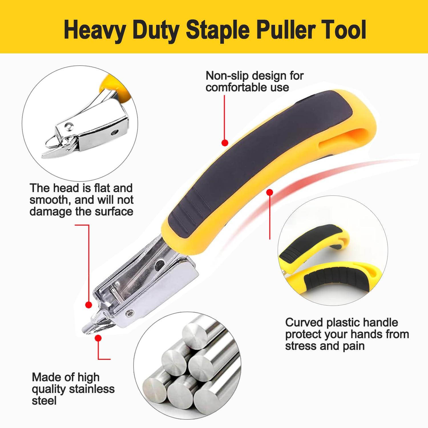 Aazon.co : Staple Reover, Staple Puller Tool With Ergonoic Handle - View #4