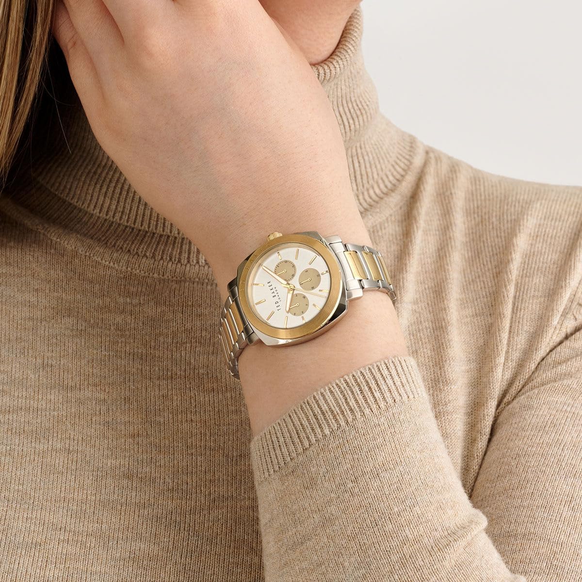 Ted Baker Ladies Stainless Steel Two Tone Gold Bracelet Watch (Model: BKPRBF3029I)