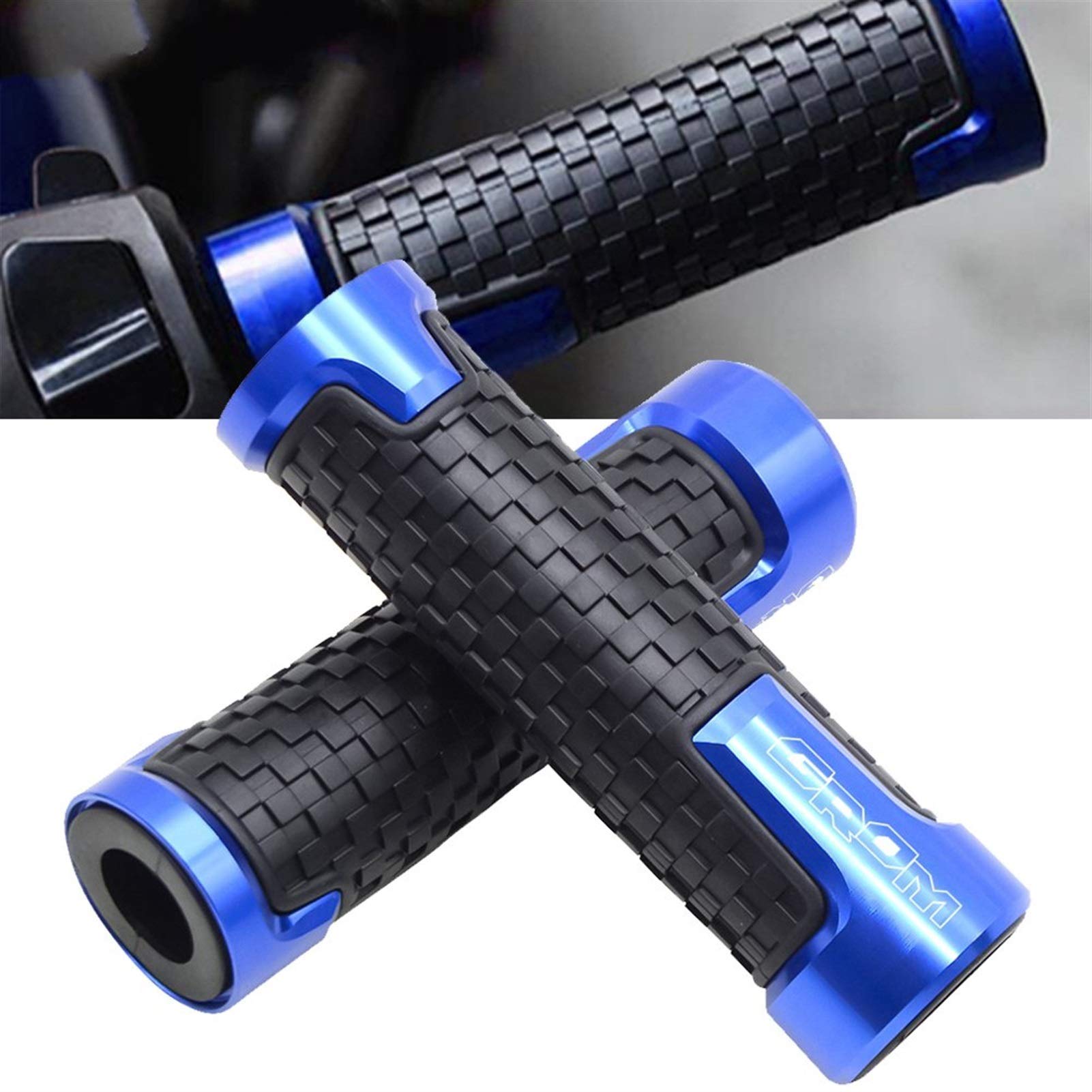 Manopole Universali per Moto da 7/8 "Manubrio in Alluminio Manopole per Manubrio per H-Onda MSX 125 MSX 125 2014-2017 Manubrio (Color : Nero)