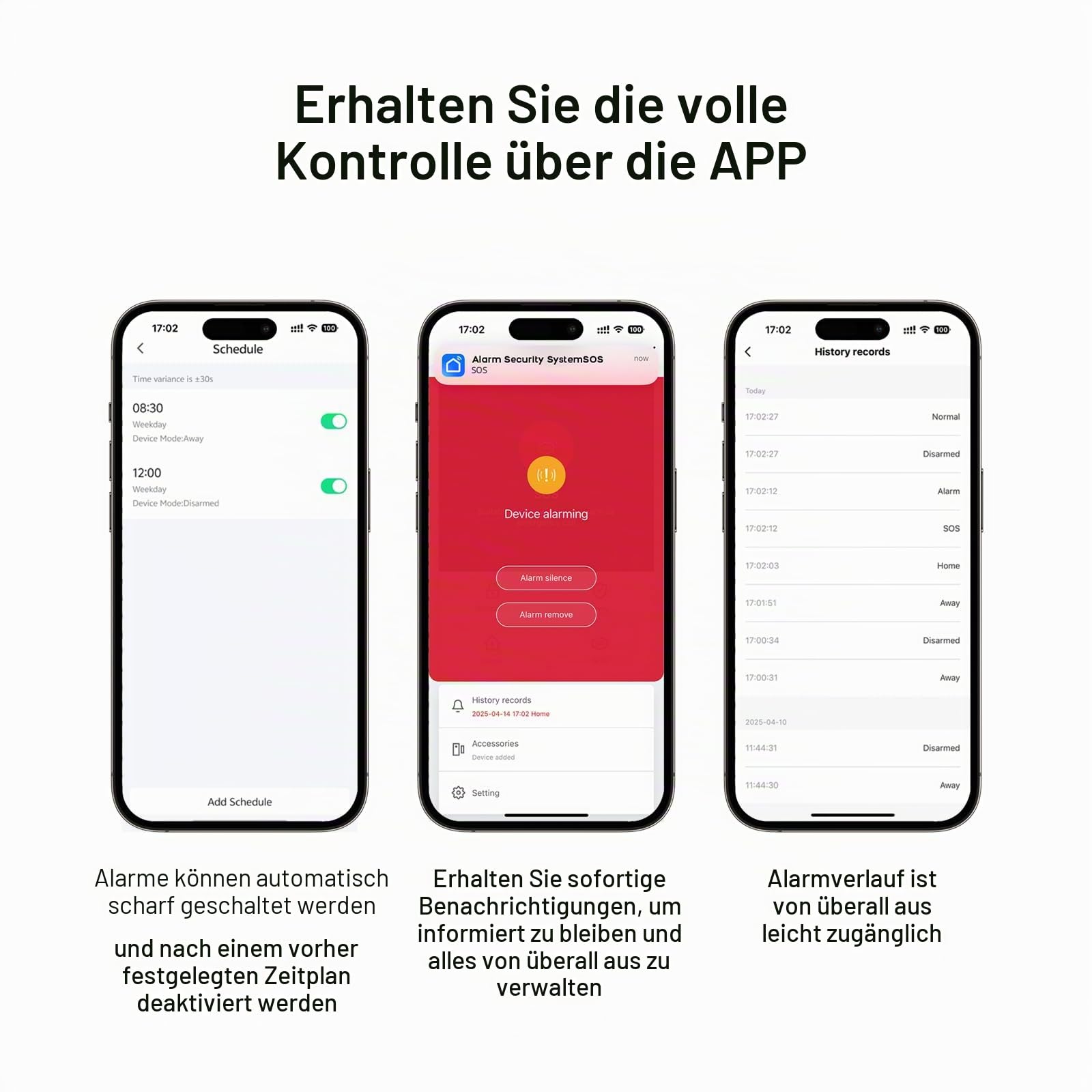 GSM + WLAN Alarmanlage Haus, Smart Komplettsysteme mit APP, 120dB Sirene, 21 Stück: Tür- und Fenstersensoren, Bewegungsmeldern, Fernbedienung, Funktioniert mit Alexa