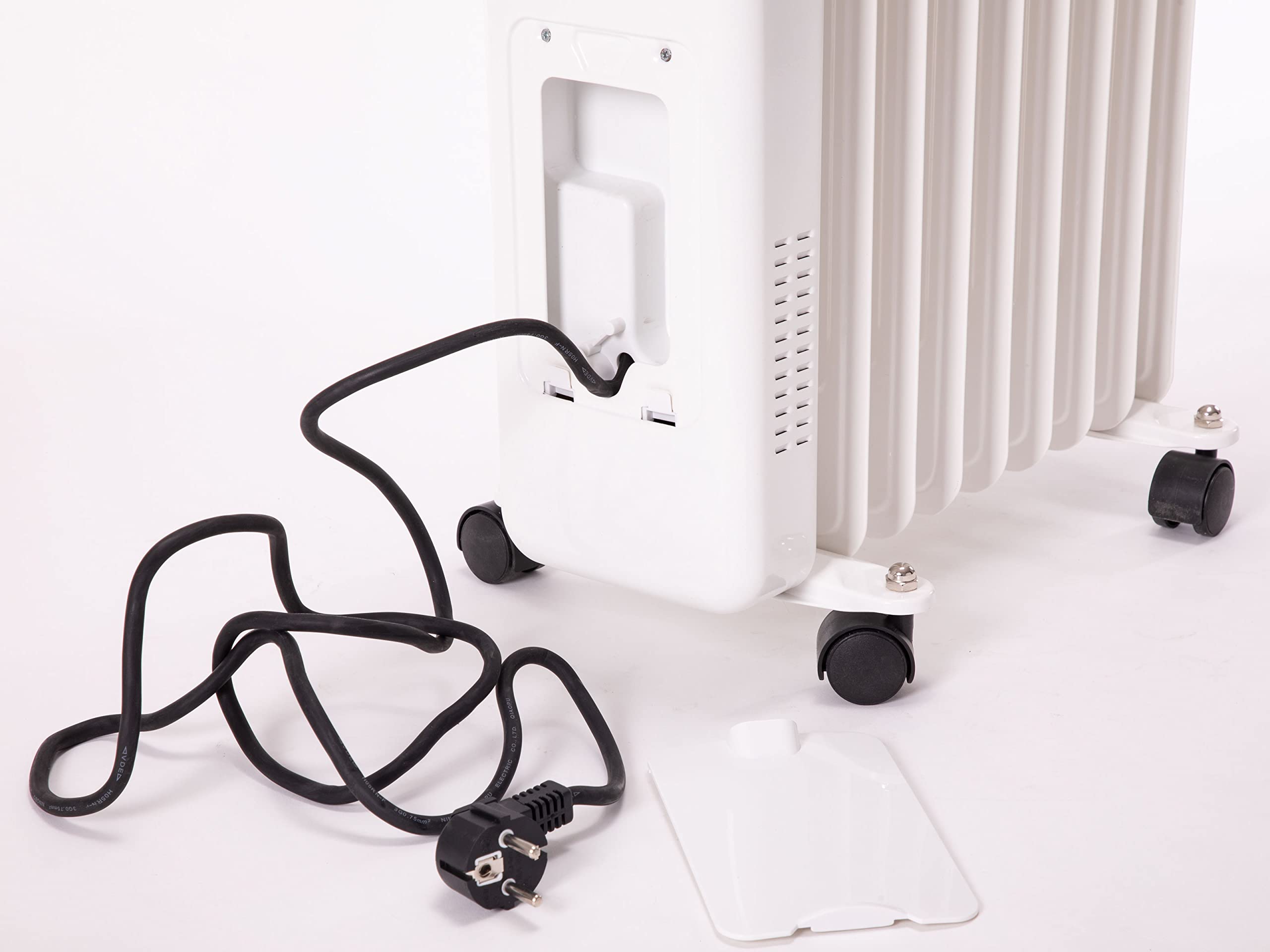 PURLINE | Radiador de Aceite 2000W, 9 Elementos, Termostato Ajustable, 3 Niveles de Potencia - Radiador de Aceite con Humidificador y Tendedero Integrados