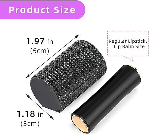 Miniatura 3 de Accesorios de automóvil para mujeres, soporte para bálsamo labial de automóvil, fácil de instalar, el exterior está hecho de diamantes de imitación