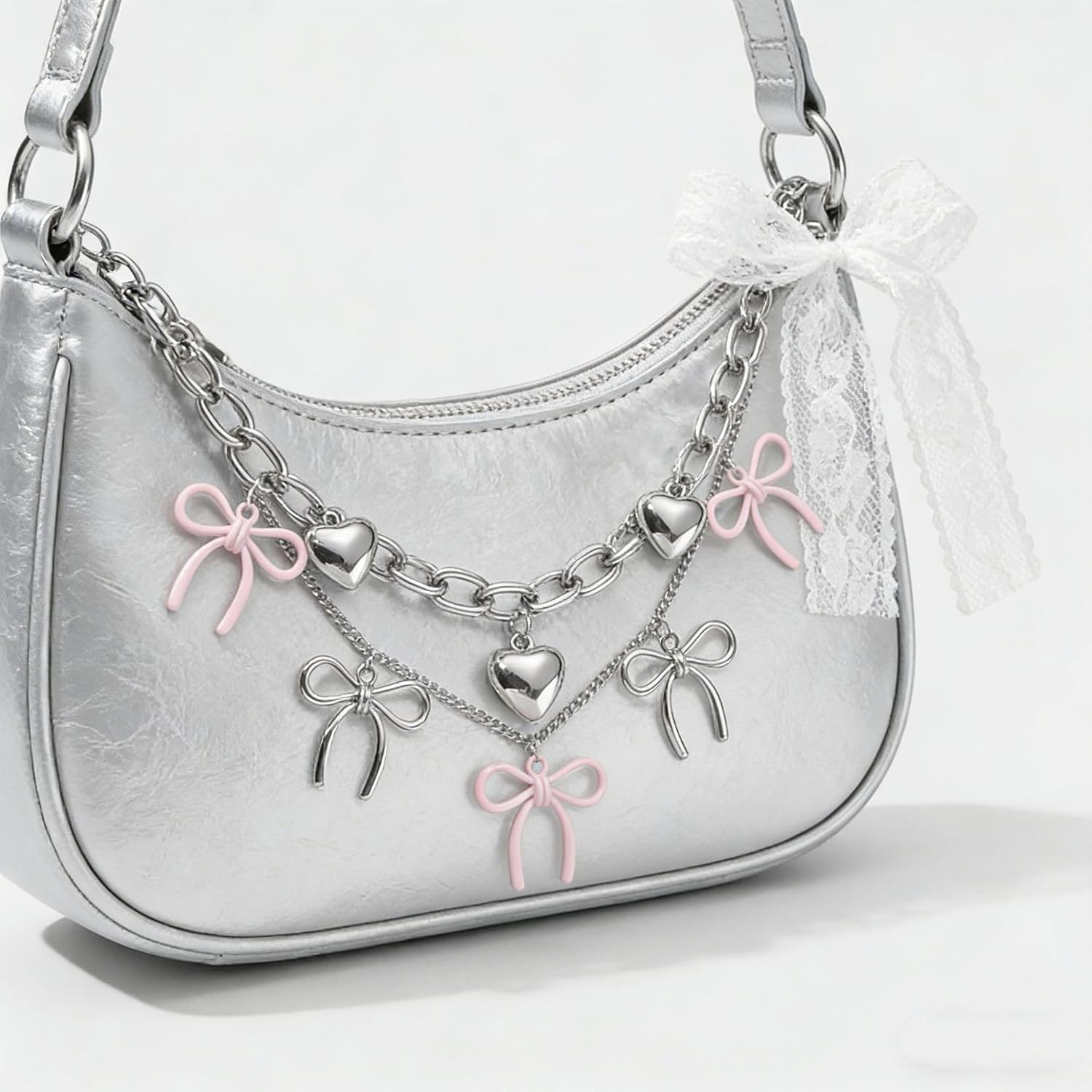 Bag Charms Chain,Bow Purse Charms for Handbags,women's purse chain Wallet Chain Accessories image 3