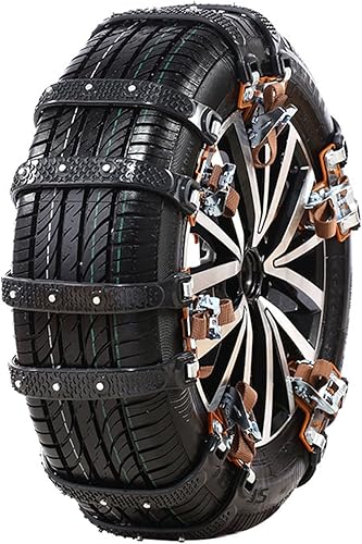 FUN-DRIVING Paquete de 6 cadenas de nieve para neumáticos para SUV, automóvil, antideslizantes, ajustables, universales, de emergencia,
