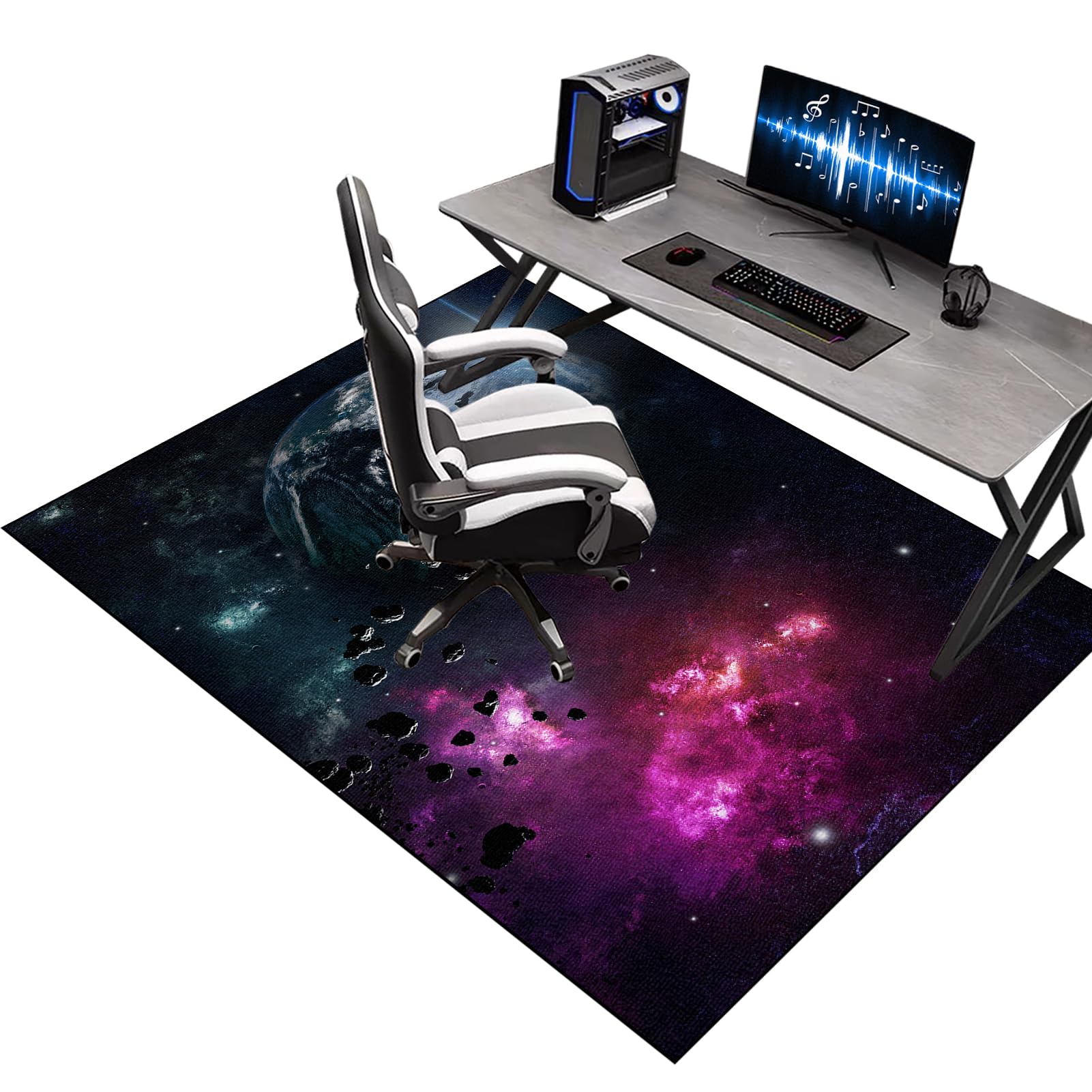 Office Chair Mat for Carpet, Computer Desk Chair Mat for Hard Floor, Floor Protectors for Rolling Chairs, Gaming Chair Mat for Wooden Floors, Floor Mats for Home Office Floor Protection 90 x 130 cm