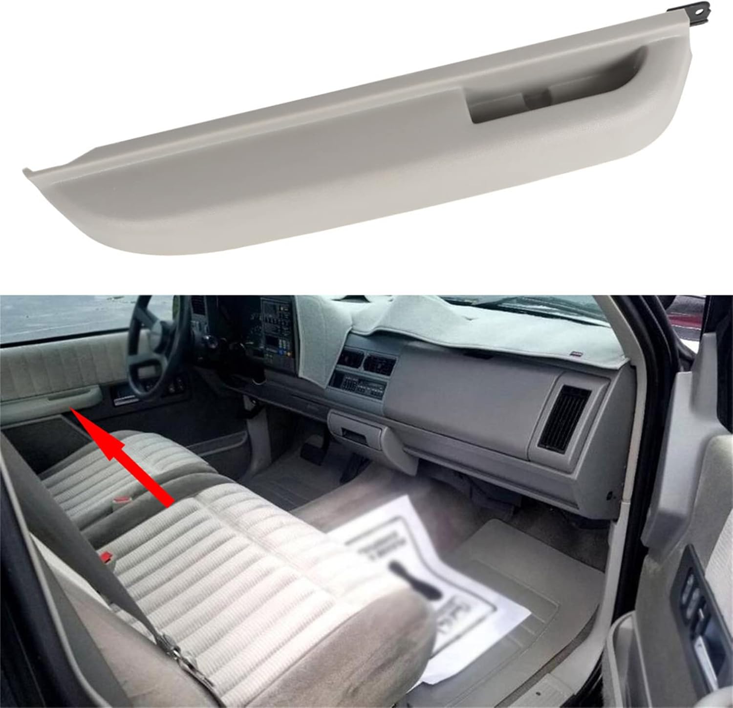 munirater Front Left Driver Side Door Armrest Replacement for 1990-1994 C/K Series 15691229 OEM Gray