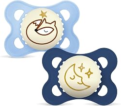 MAM Original Night Succhietto 2-6 mesi, Set da 2 ciucci, Azzurro