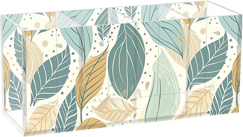 Miniatura 10 de CHIFIGNO Vintage Rose Flowers Acrylic Pen Holders 4 Compartments Pencil Pen Holder for Desk Makeup Brush Cup Cute Pen Containers for Home, School,