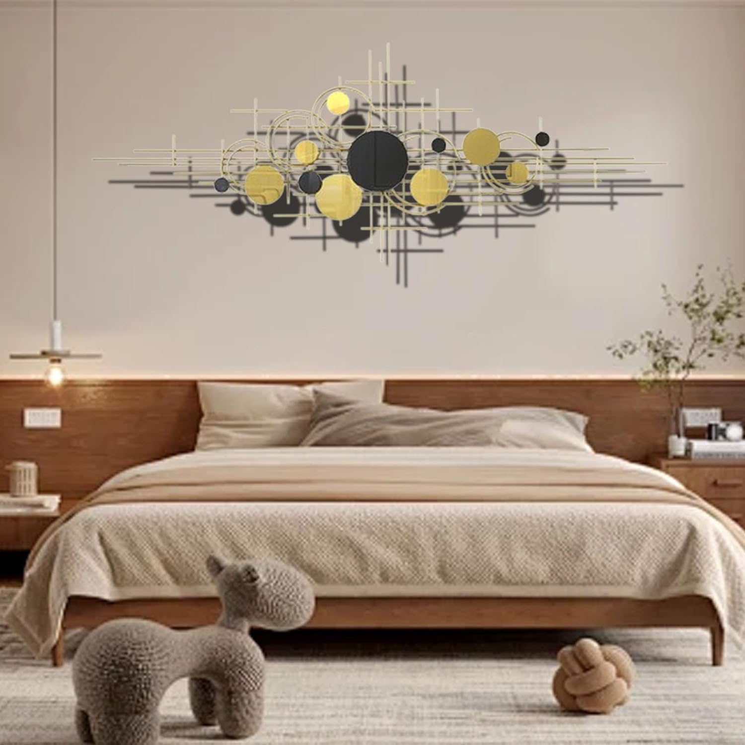 AZHKJKZH Decoración Pared Decoración De Pared Metal, Arte Grande, Esculturas Colgantes, Moderna Para El Hogar, Sala Estar, Dormitorio Adornos Hogar