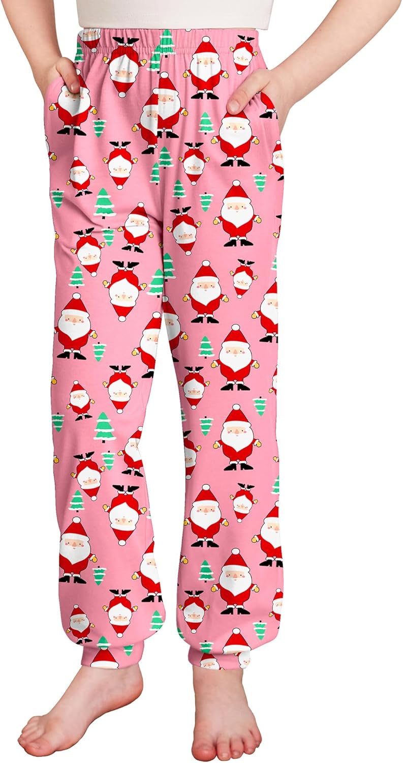 Arshiner Girls Pajama Pants Kids Plaid Pj Pants Comfy Lounge Sleepwear Bottoms with Pockets