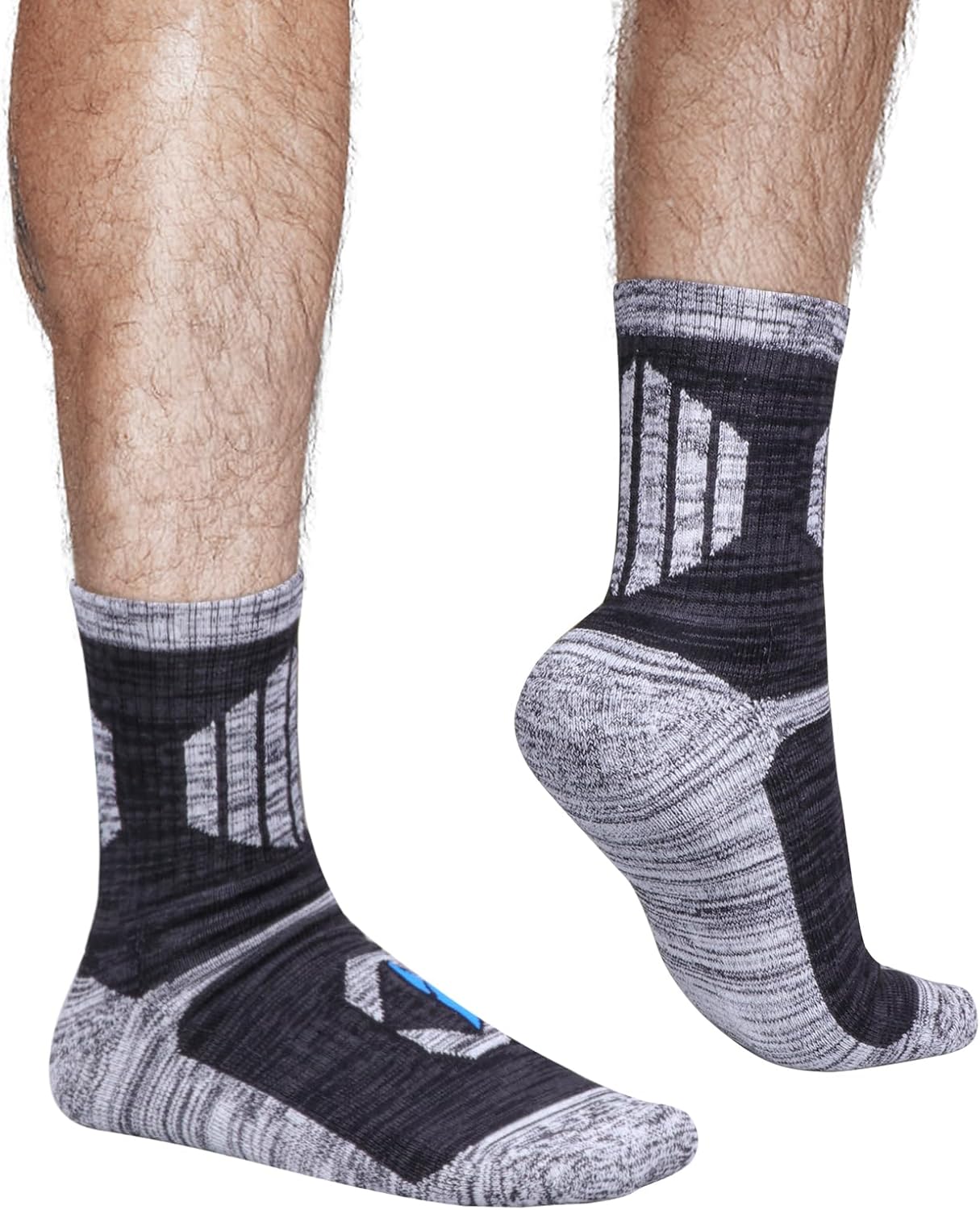 YUEDGE Mens Socks Sweat Wicking Anti Smell Cotton Cushioned Crew Casual Everyday Work Socks for Men, 5 Pairs - Image 4