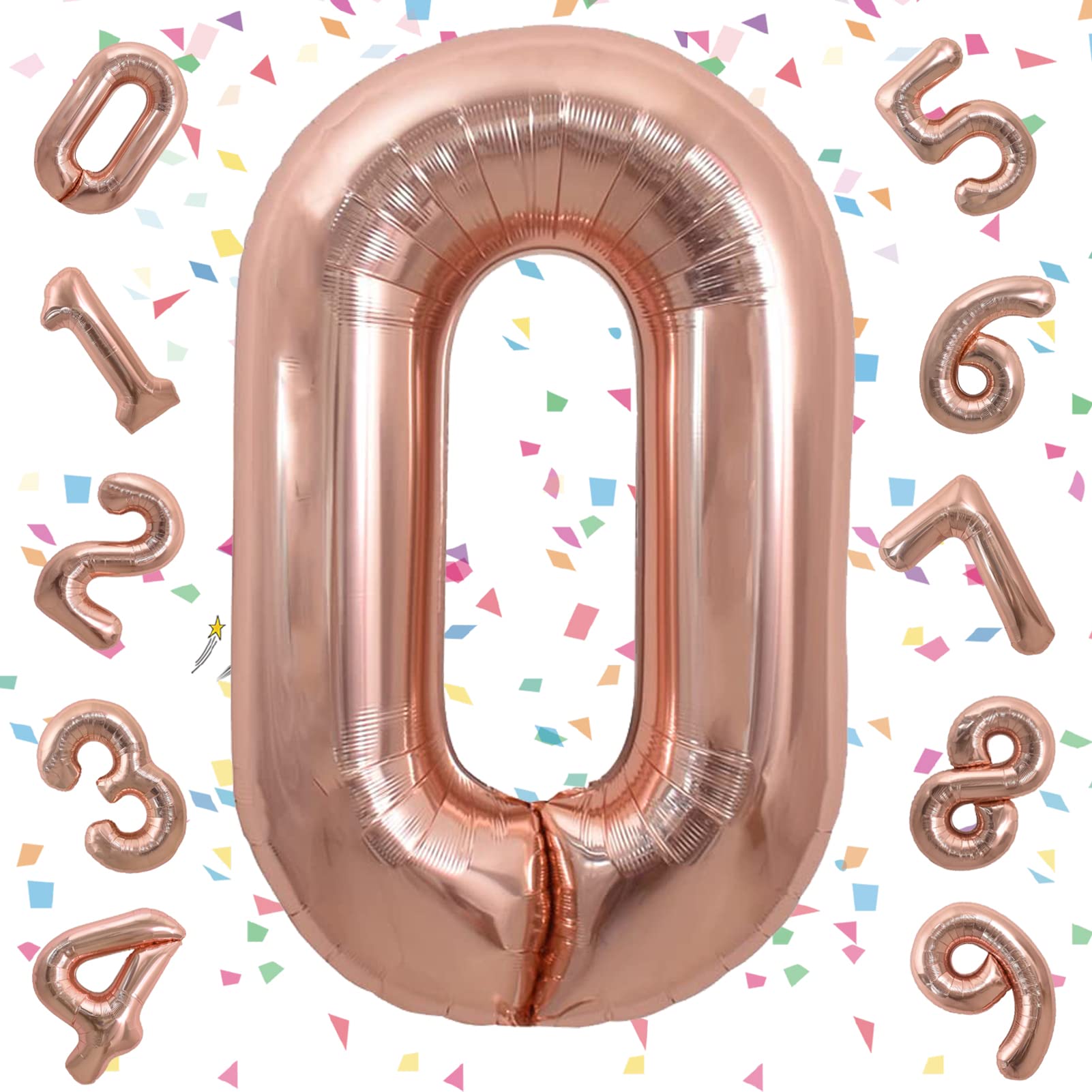 Amazon | EXGOX 数字 バルーン 大きい ローズゴールド 誕生日 ナンバー