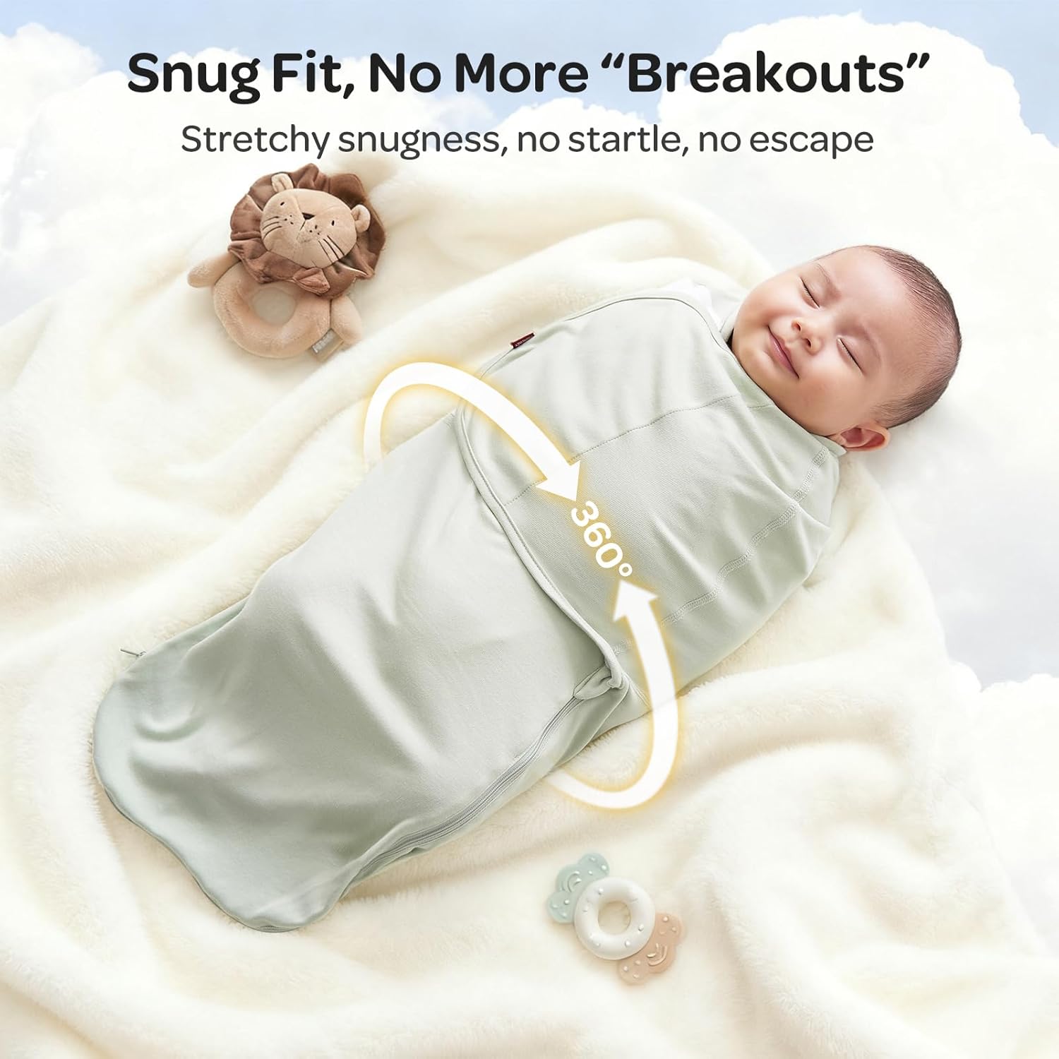 Momcozy Swaddles for Newborns, Quiet Fastener Suitable for Infant 0-3 Months, New-Parent-Friendly Swaddle Sack, Reduce Startle Reflex, Newborn Boys Girls Registry Essentials, 2-Pack, Serenity - Image 8