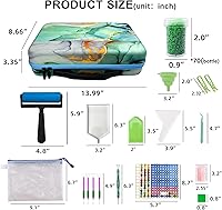 Vista 6 de Waykape Contenedores de almacenamiento de arte de diamantes de 70 ranuras, accesorios y herramientas de arte de diamante 5D, organizador de kits