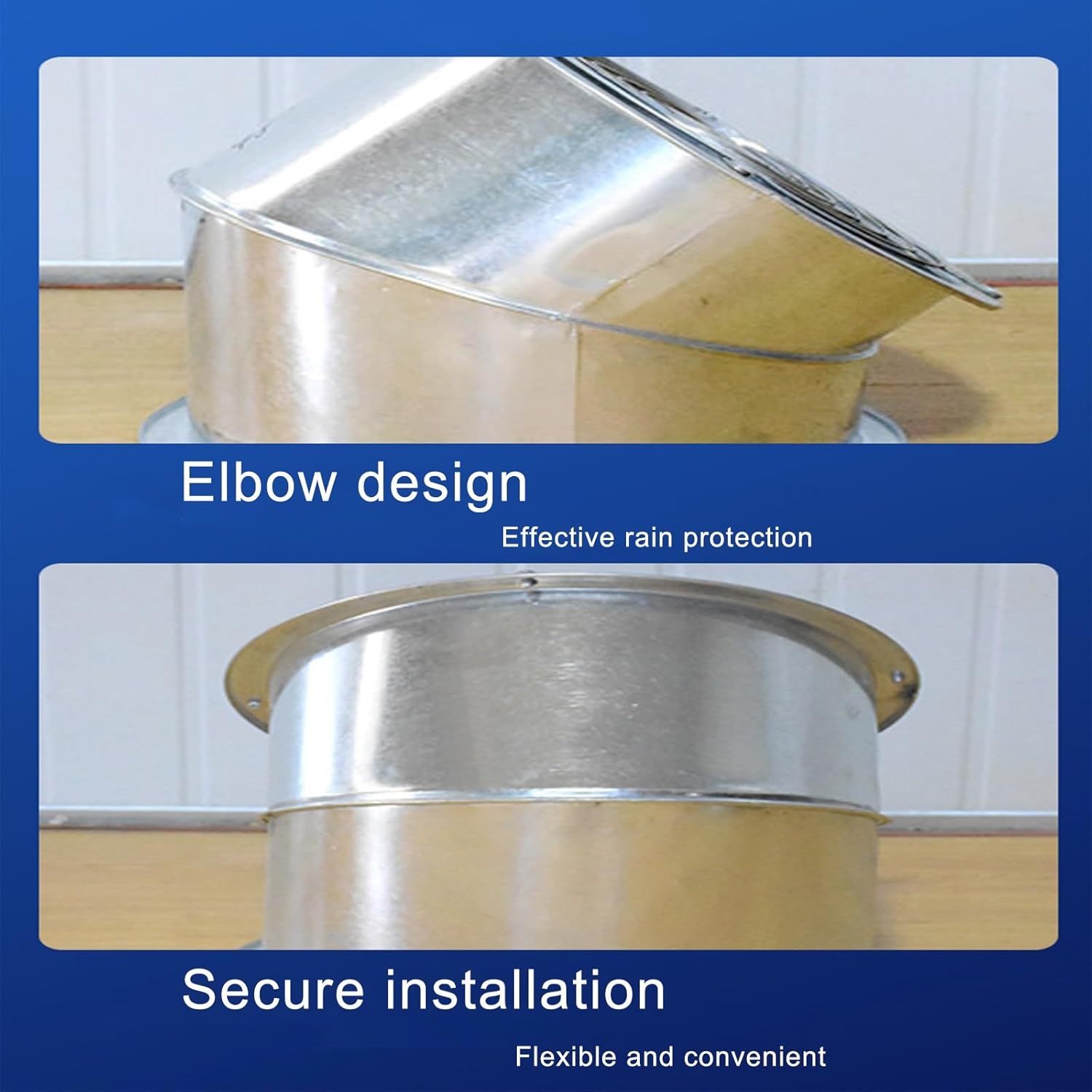 Galvanized Steel Vent Chimney Cap All-Weather Fireplace Exhaust Roof Cover Insulated Chimney Cap for Optimal Ventilation 20x20x20cm (7.8x7.8x7.8in)