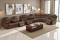 Vista 28 de A Ainehome Juego de Sofá Seccional Reclinable con Almacenamiento, Juegos de Sofá de Pana Reclinables Seccionales Manuales para Sala de Estar con 3
