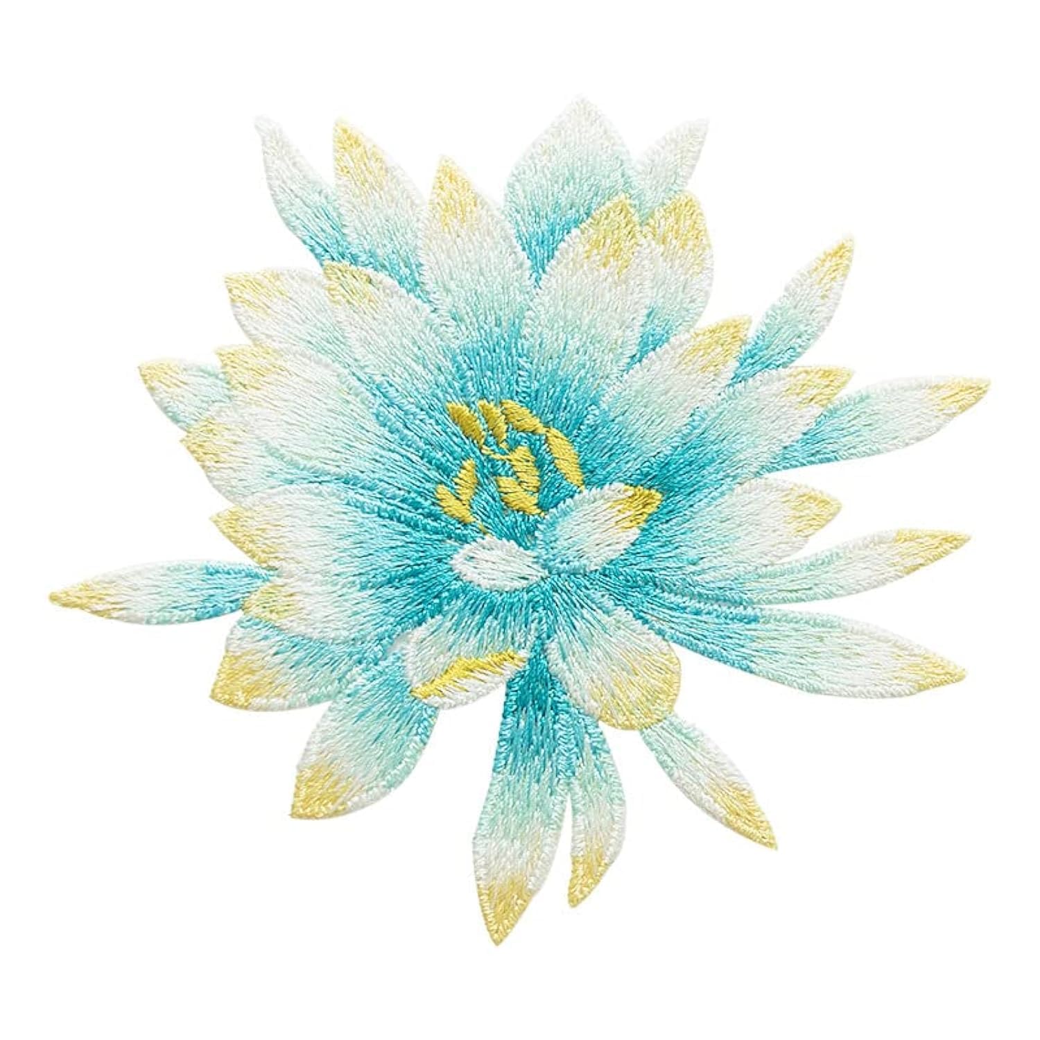 Sourcemall One Pair Sew on Blue Peony Floral Patches, Embroidered Flower Appliques for DIY Clothing, Jackets, Jeans, Backpacks, Hats, Arts Craft Sew Making (Blue Begonia) — image 1