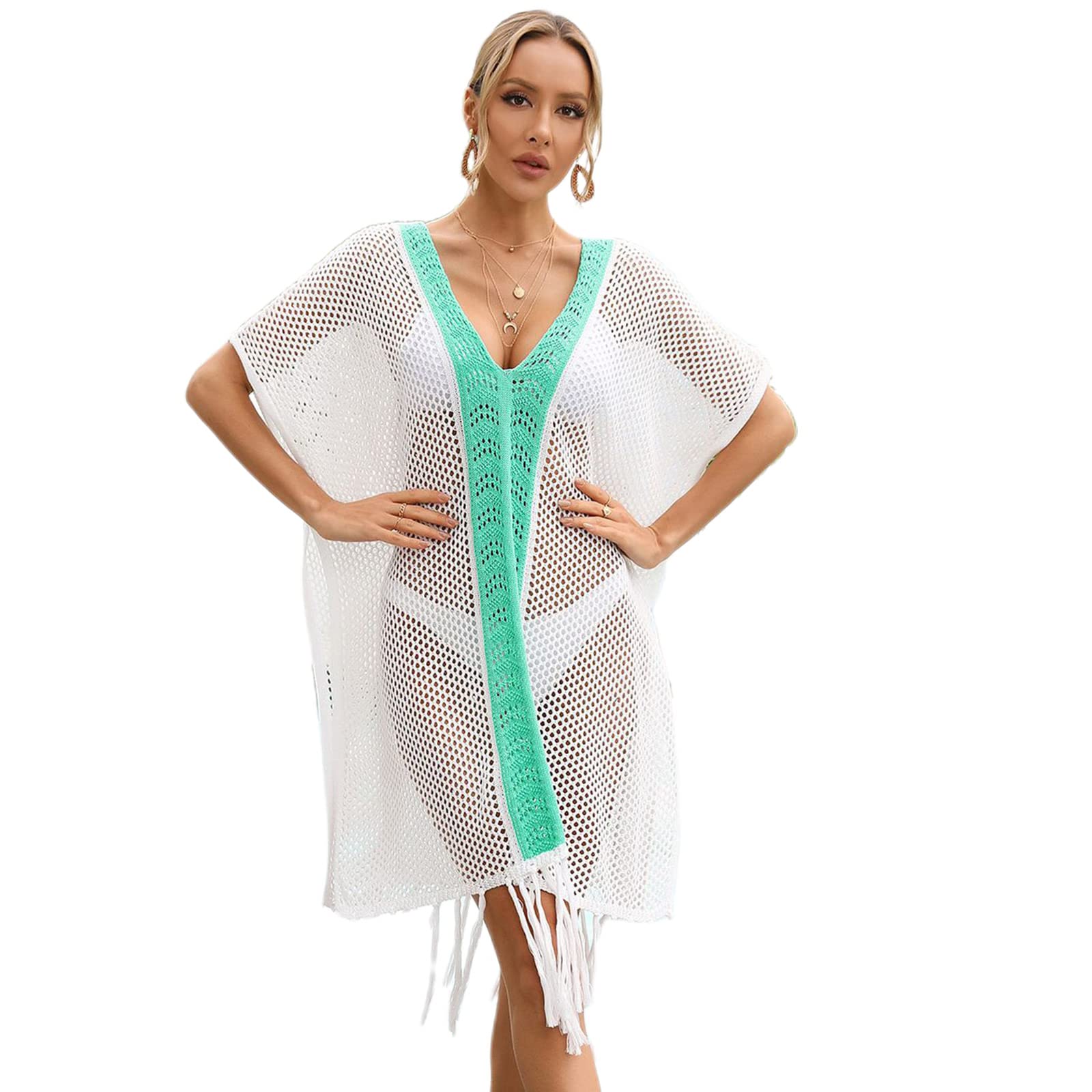 Vestito da spiaggia all'uncinetto costume da bagno copertura per costumi da bagno donna estate vestito uncinetto costumi da bagno tappezzeria per le donne