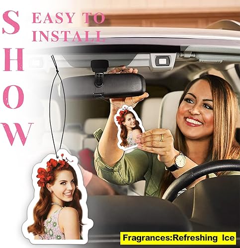 Miniatura 3 de Pounchi Tarjetas de ambientador de aire barroco pop para coche (paquete de 8 unidades de aroma refrescante a hielo), accesorios para cantante para