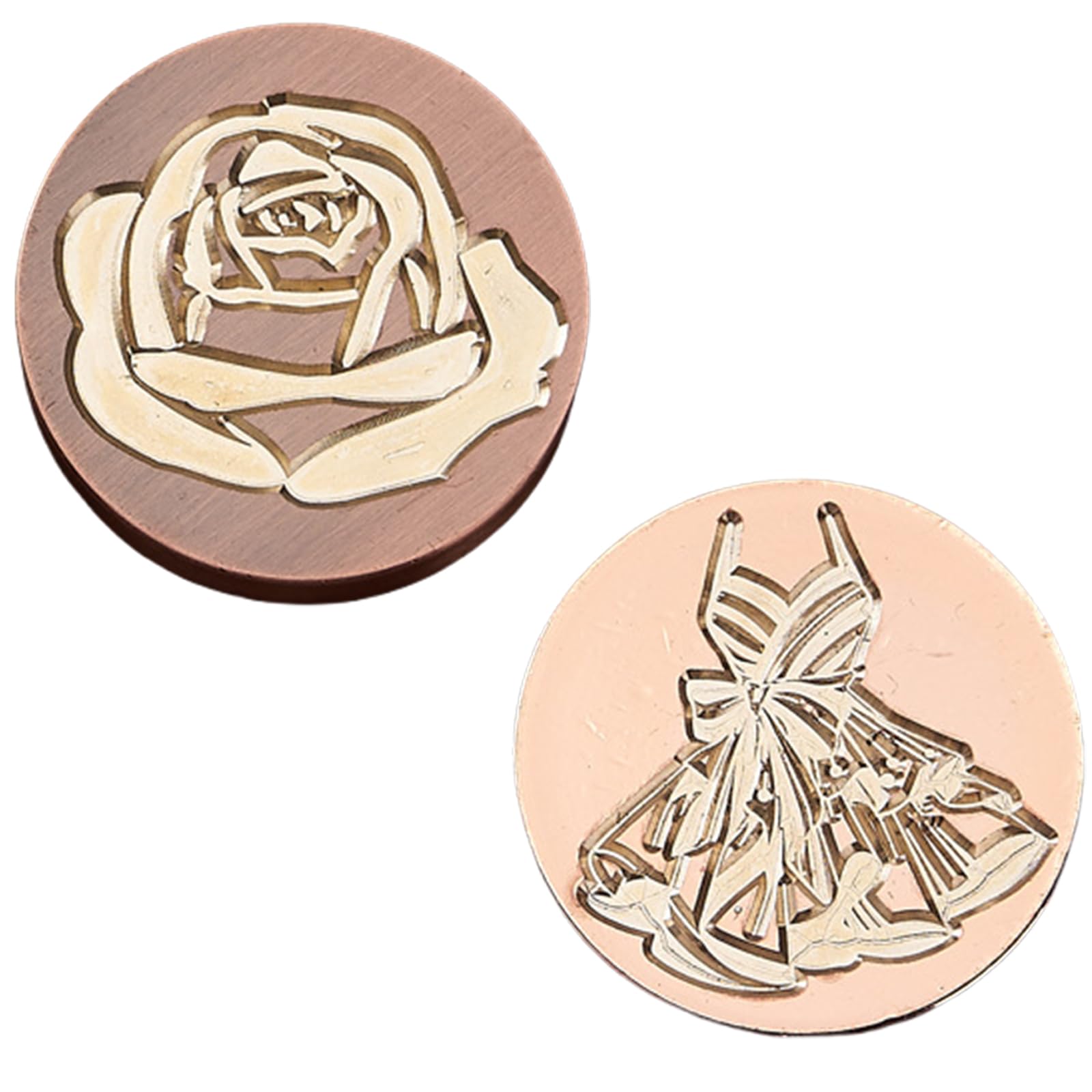 Kalttoy 2Pieces Vintage Seal Stamp Head Replacement Antique Embossed Sealing Stamp Head for Seal Envelope Invitation Decoration Stamping