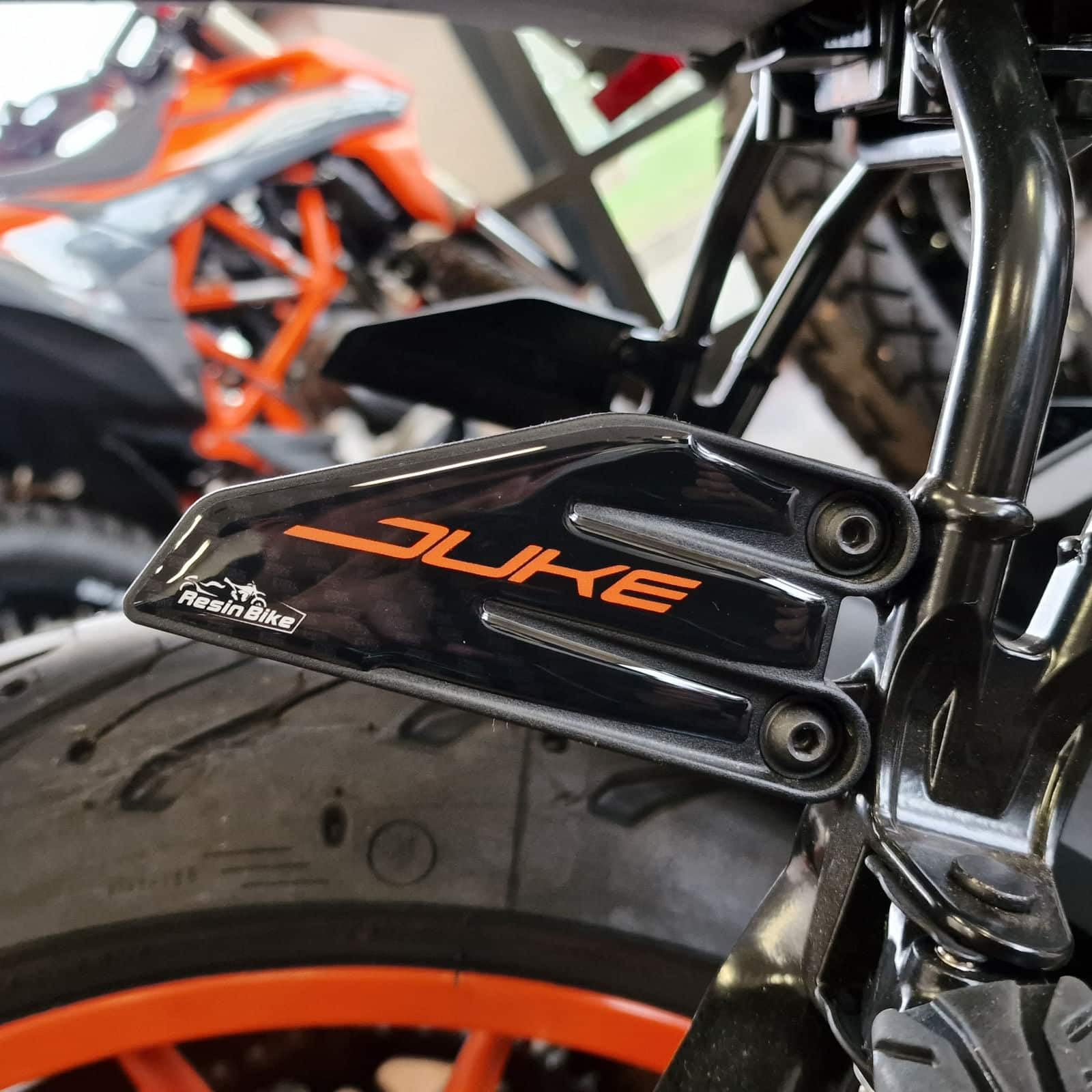 Motorcycle 3D Stickers Compatible with KTM Duke 125 200 250 390-2017-2023. Door Sill Protections from Impact and Scratches. Resin Stickers - Made in Italy