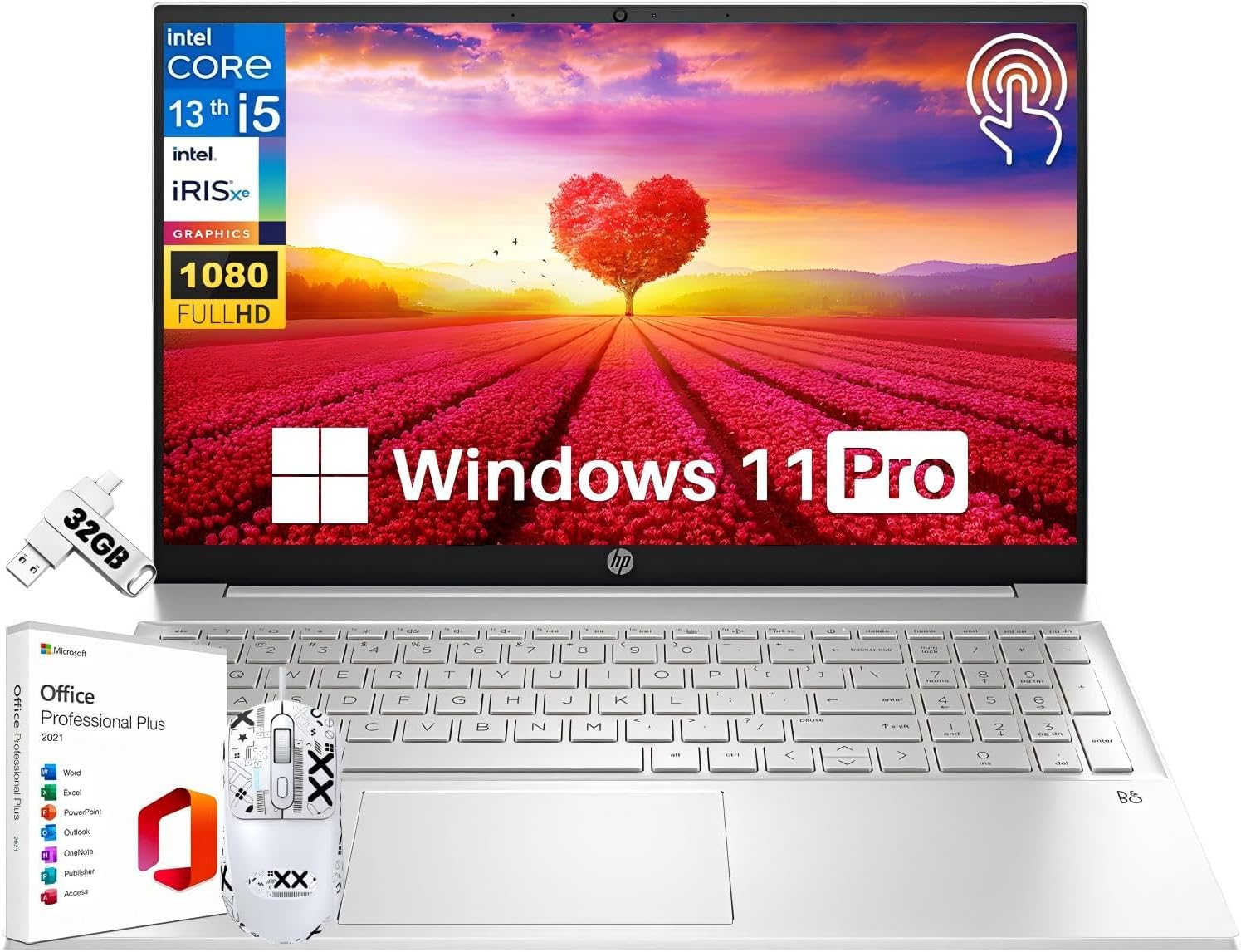 HP Pavilion Touchscreen Laptop for Business Student, Lifetime Office & Win 11 Pro, 15.6″ FHD Display, Intel 10-Core i5 1335U, 16 GB RAM, 1 TB SSD, Iris Xe GPU, Backlit Keyboard, WiFi 6, w/Accessories HP Pavilion Touchscreen Laptop for Business Student, Lifetime Office & Win 11 Pro, 15.6″ FHD Display, Intel 10-Core i5 1335U, 16 GB RAM, 1 TB SSD, Iris Xe GPU, Backlit Keyboard, WiFi 6, w/Accessories