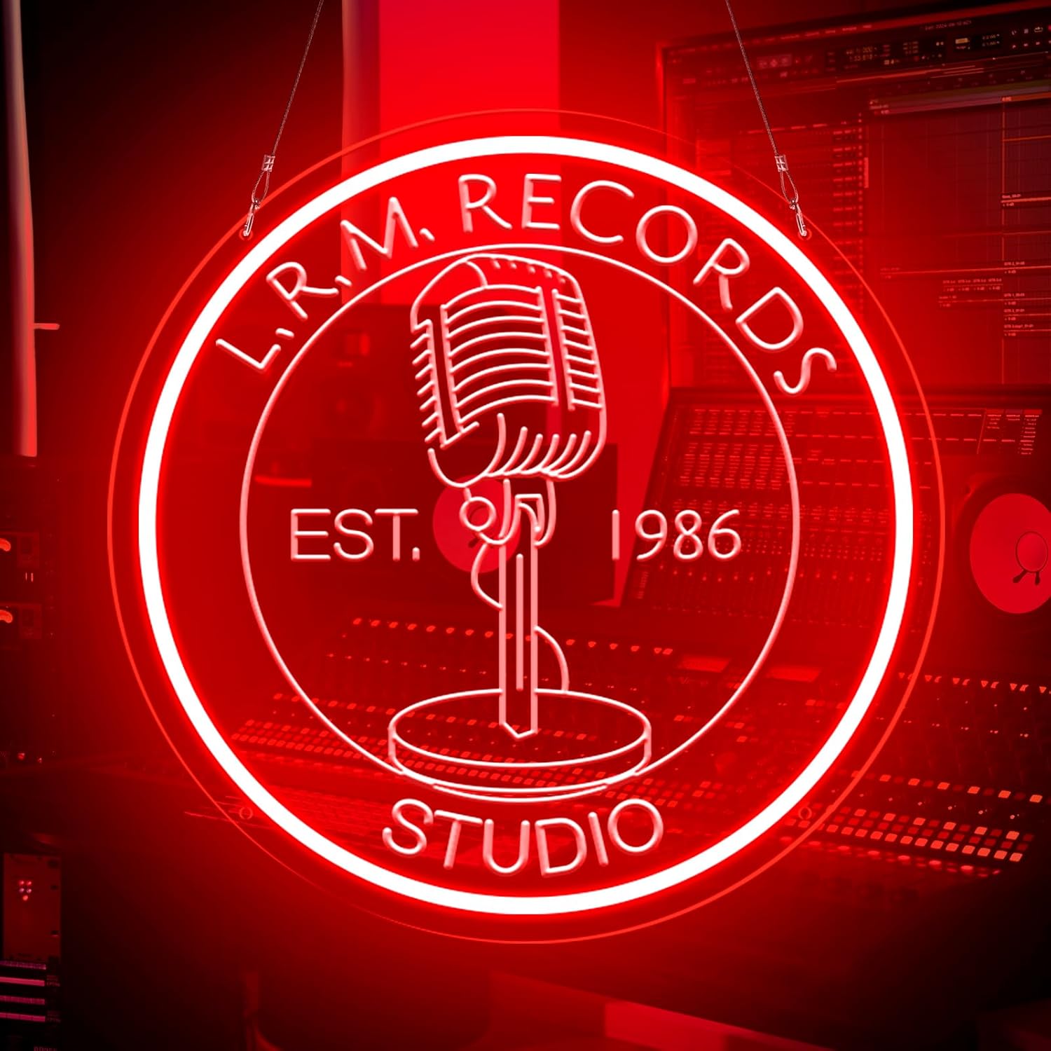 Custom Recording Studio Neon Sign, Personalized Live On Air LED Neon Sign with Remote, Dimmable Microphone Sign,Gift for Podcast, Recording Studio Music Room Décor, Recording in Progress Decor