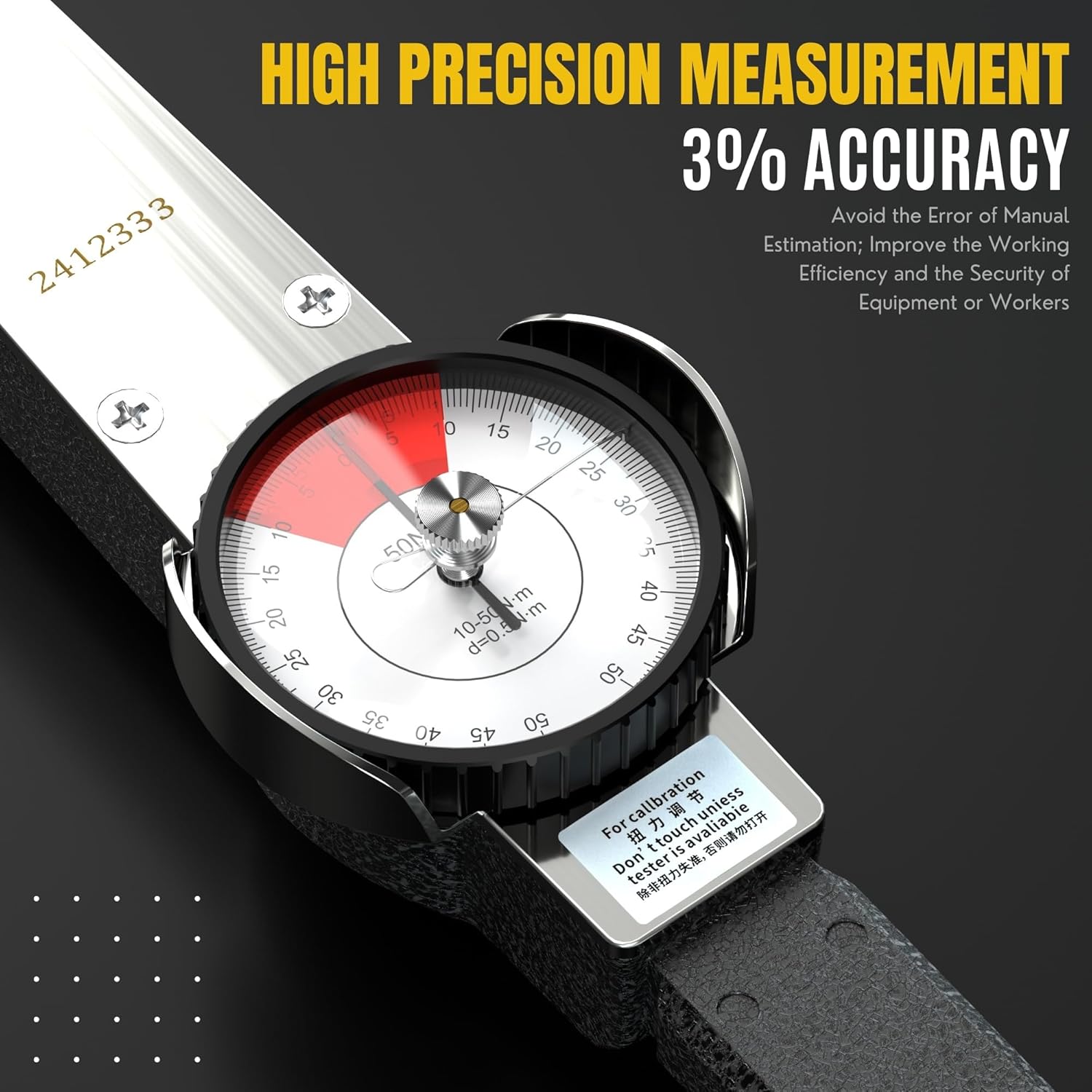 Generic 1/2 in Torque Wrench, 10-50 N.m TLB Dial, 3% Accuracy