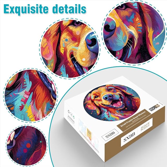 Foto 3 de 6 de Puzle de 1000 piezas Golden Retriever Circular Puzle para Adultos y Niños a partir de 12 Años Puzzle…