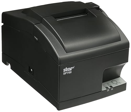 Star Micronics 37999160 Modelo SP712ML Impresora de fricción de impacto, barra de desgarro, fuente de alimentación incluida, gris