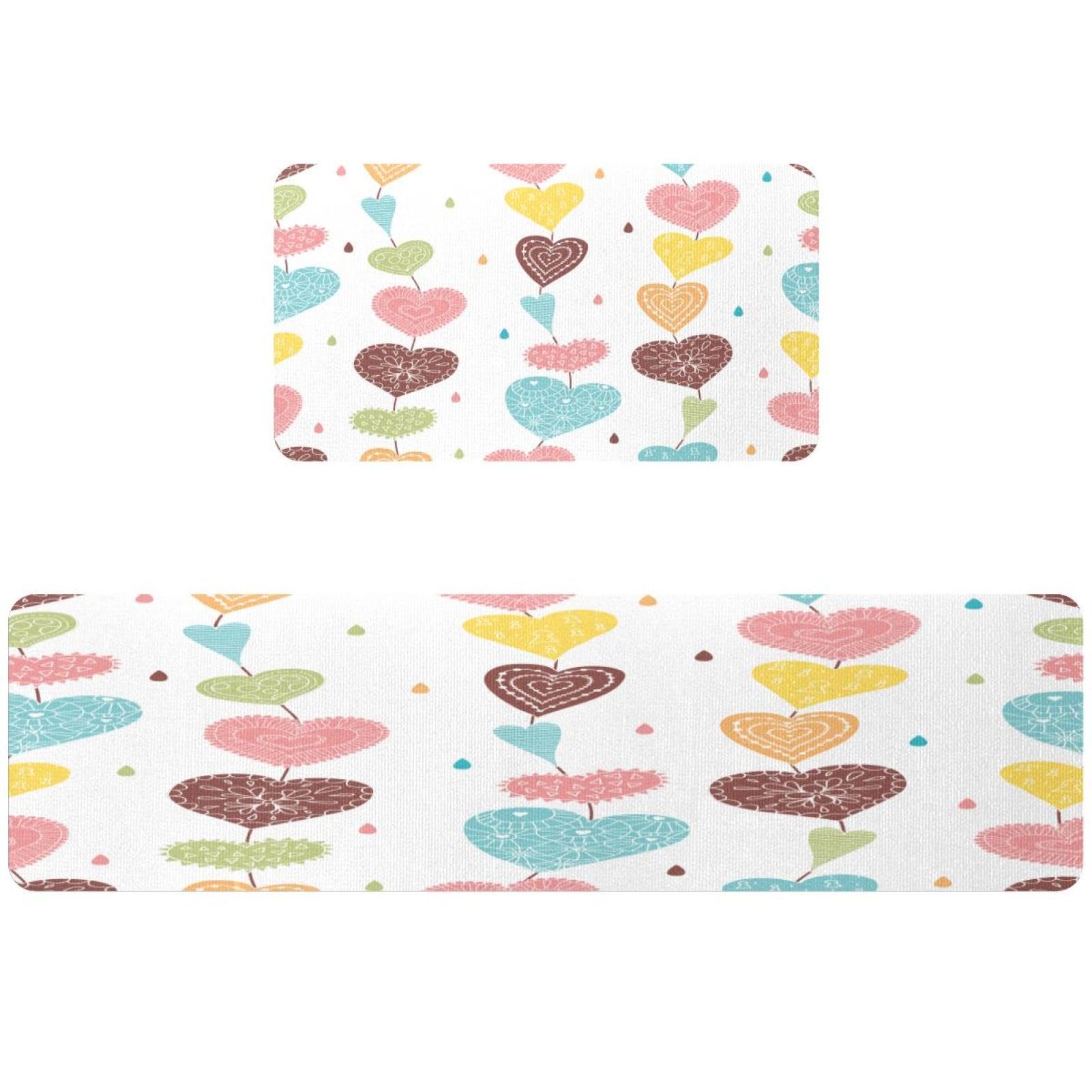 Alfombras para cocina y pasillo VAPOKF tapetes con corazones lavables para el hogar