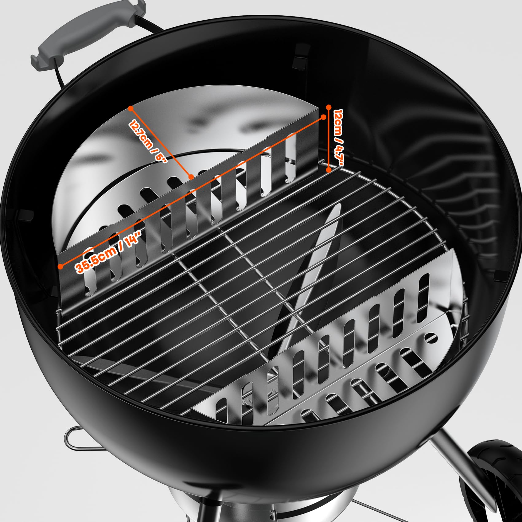 onlyfire Cestas para Carbón|Acero Inoxidable|Portacarbón Apto para Kettle Grill|Accesorios Barbacoa|Gran Capacidad
