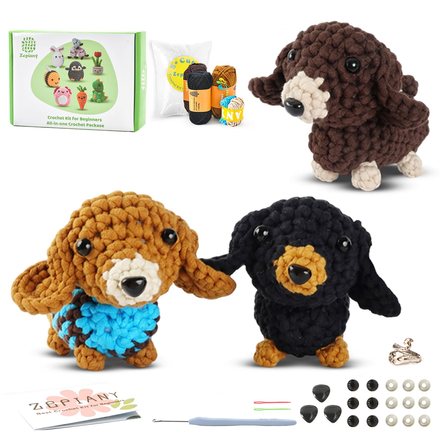 ElysiumEq Häkelset für Anfänger, Amigurumi Häkelset Tiere Crochet Kit