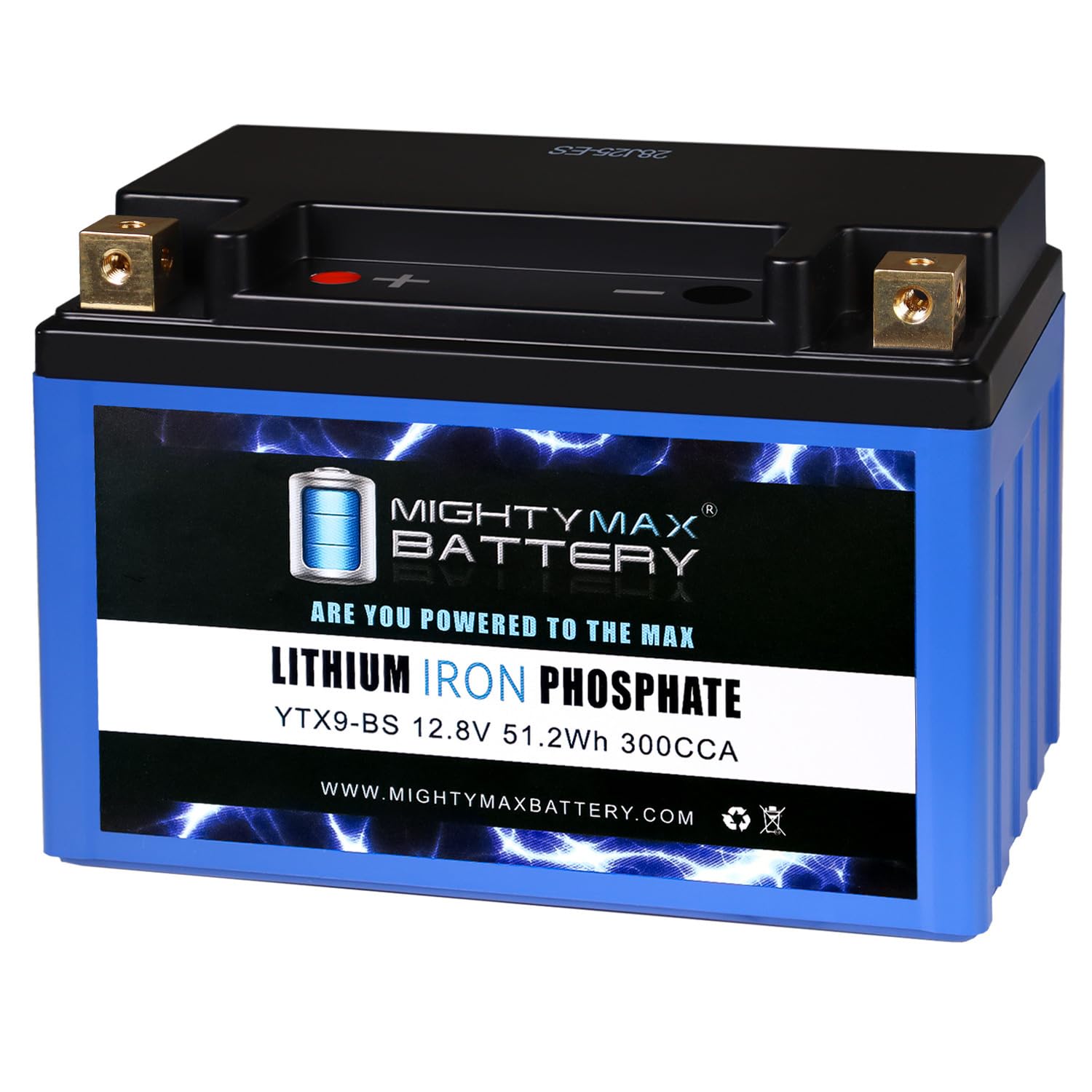 Mighty Max Battery YTX9-BS LIFEPO4-12 Volt 8 AH, 300 CCA, Lithium Iron Phosphate (LiFePO4) Battery