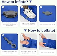 Vista 7 de Colchoneta de dormir para camping, extra gruesa de 5 pulgadas, con almohada, bomba de pie integrada, almohadillas inflables compactas para acampar