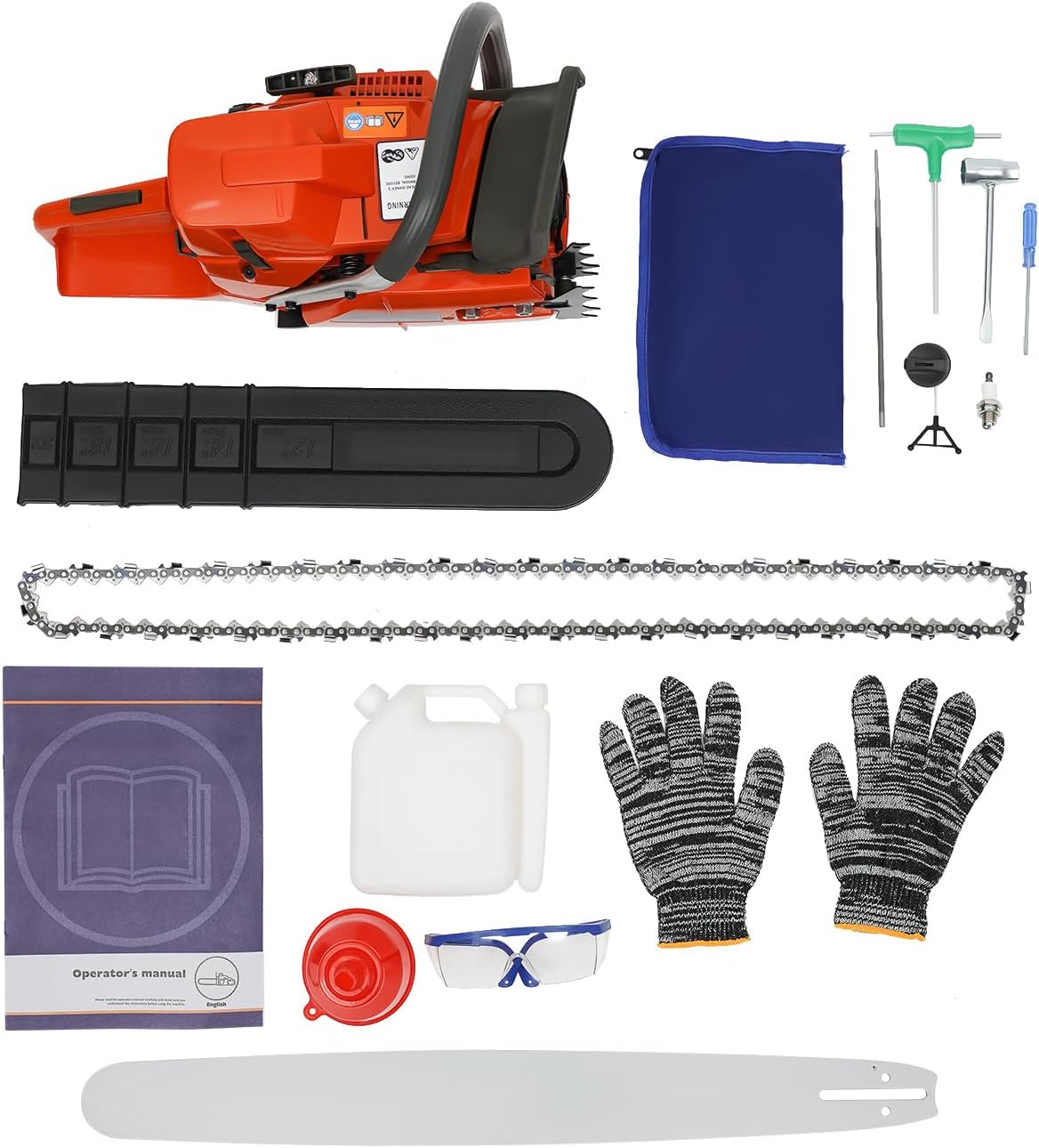 71cc Gas Chainsaw 28 Inch Portable Gas Powered Chainsaws 2-Cycle Handheld Cordless Petrol Chain Saws Suitable for Forest, Wood, Garden and Farm Cutting Use