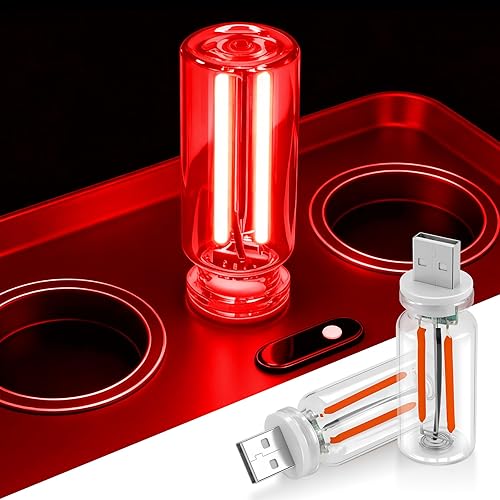 Miniatura 7 de SINGARO 2 piezas de luces USB para coche, lámpara decorativa de ambiente automotriz retro, luces de ajuste táctil para interior de coche, mini