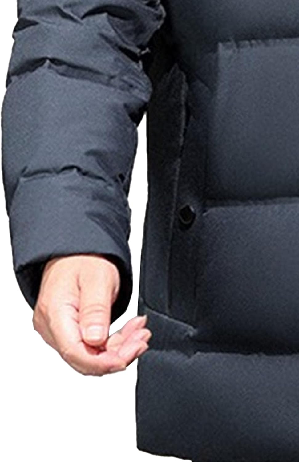 JEKE-DG Men's Thicken Warm Outdoor Puffer Jacket Full Zip Travel Winter Down Coats Hooded Casual Insulated Quilted Coat