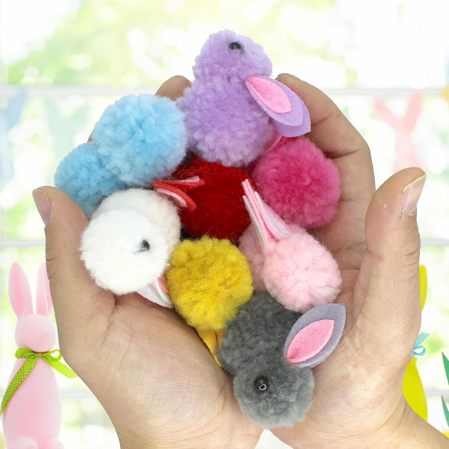 24 Pack Easter Eggs Filled with Plush Bunny Toys Inside for Easter Eggs Hunt, Easter Basket Stuffers Fillers, Easter Classroom Prize Supplies