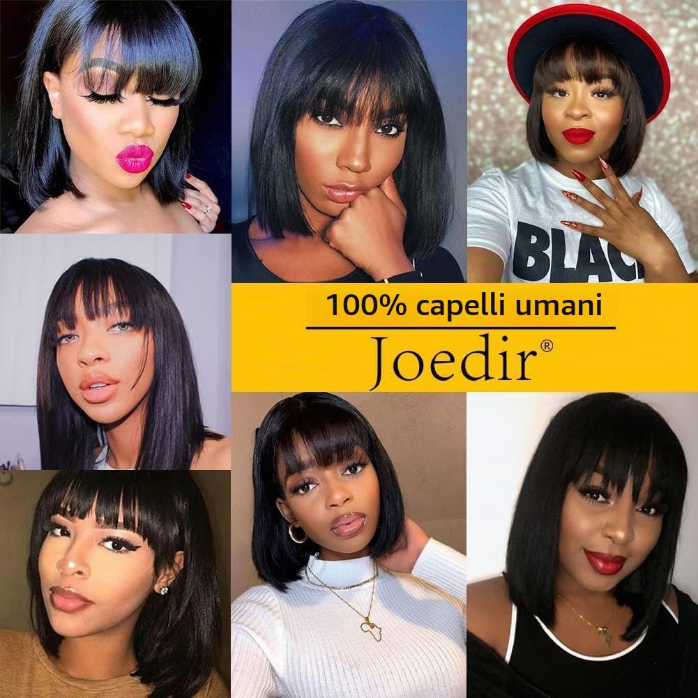 Joedir bob parrucche di capelli umani (nero, 10 inch)