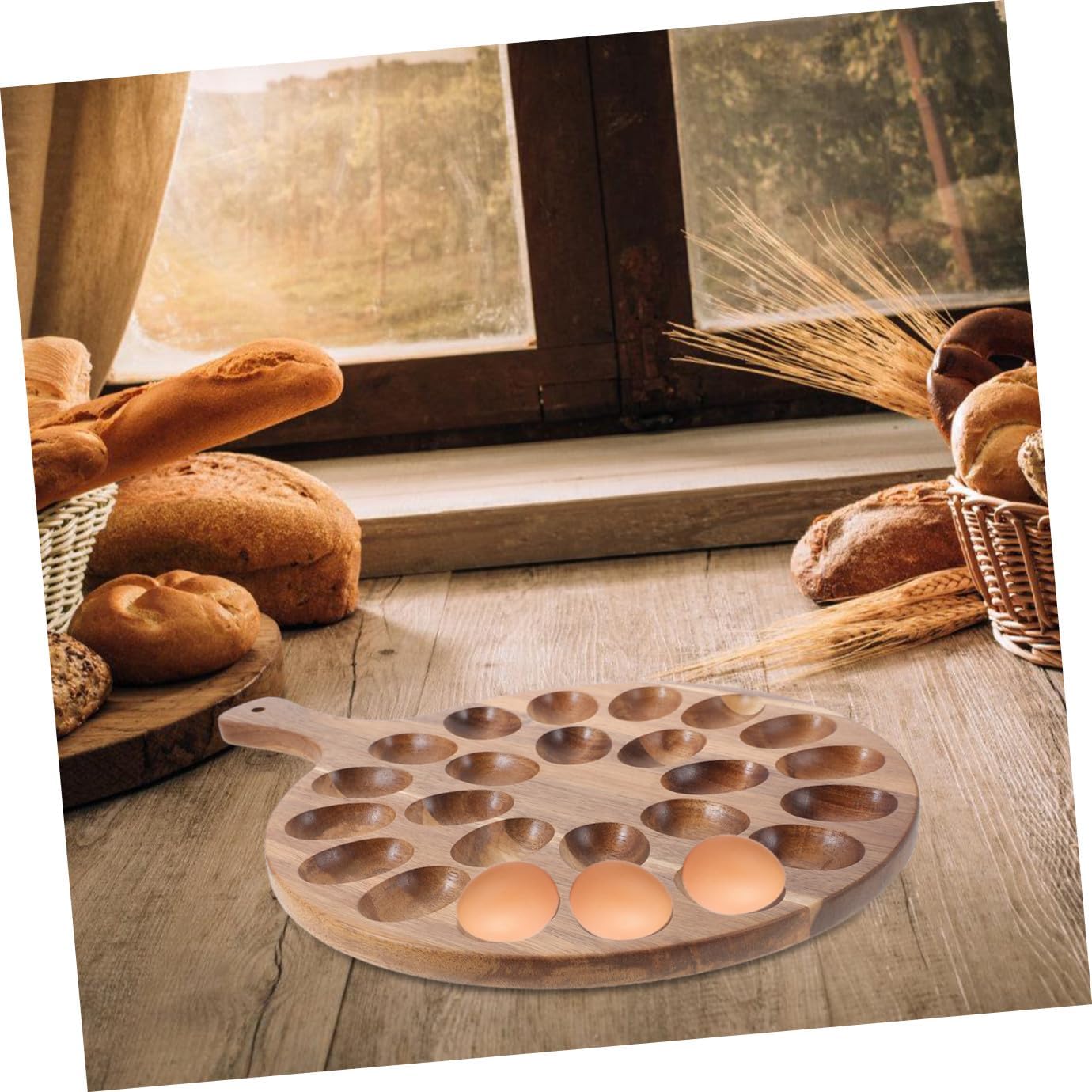 Wooden Egg Tray Egg Holder Carrier Deviled Trays Chicken s Stuffed Storage Wood Gadgets Devilled Chicken Deviled
